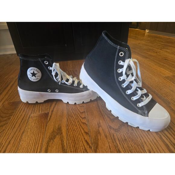 Converse Chuck Taylor All Star High Black White Platform Womens Sneakers Size 11 - Picture 1 of 13